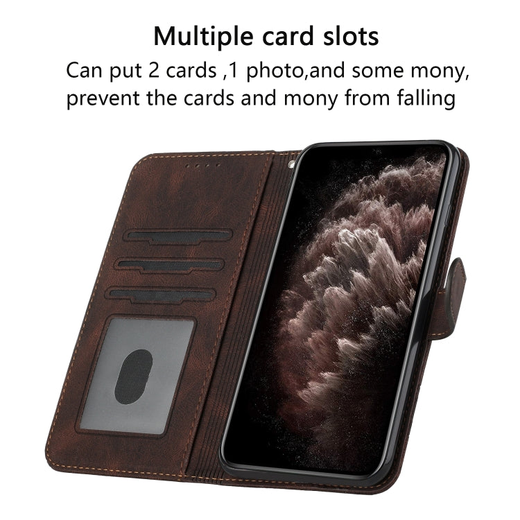 For iPhone 16 Cubic Skin Feel Flip Leather Phone Case(Brown) - iPhone 16 Cases by PMC Jewellery | Online Shopping South Africa | PMC Jewellery | Buy Now Pay Later Mobicred