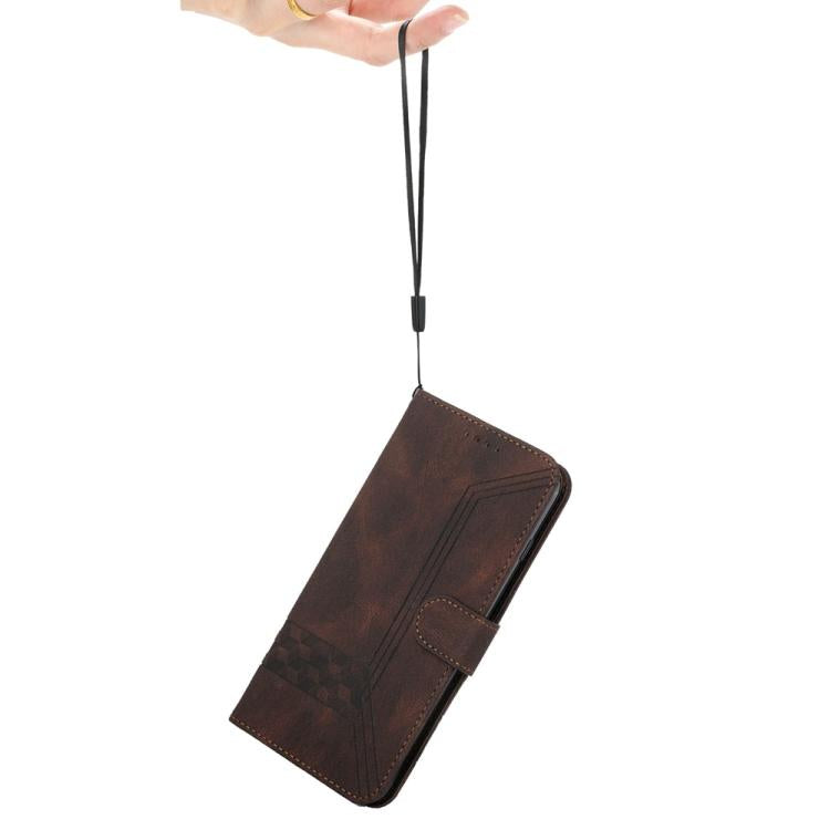 For iPhone 17 Air Cubic Skin Feel Flip Leather Phone Case(Brown) - free shipping - PMc TechLife - Order now!