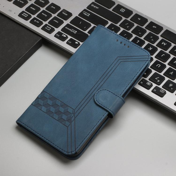 For iPhone 17 Cubic Skin Feel Flip Leather Phone Case(Blue) - free shipping - PMc TechLife - Order now!