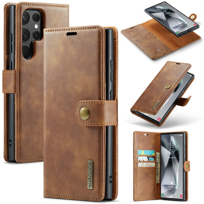 For Samsung Galaxy S24 Ultra 5G DG.MING Crazy Horse Texture Detachable Magnetic Leather Case(Brown) - Galaxy S24 Ultra 5G Cases by DG.MING | Online Shopping South Africa | PMC Jewellery | Buy Now Pay Later Mobicred