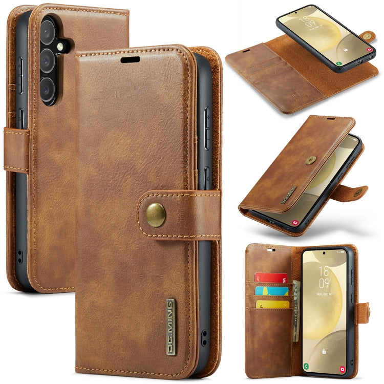 For Samsung Galaxy S24+ 5G DG.MING Crazy Horse Texture Detachable Magnetic Leather Case(Brown) - Galaxy S24+ 5G Cases by DG.MING | Online Shopping South Africa | PMC Jewellery | Buy Now Pay Later Mobicred