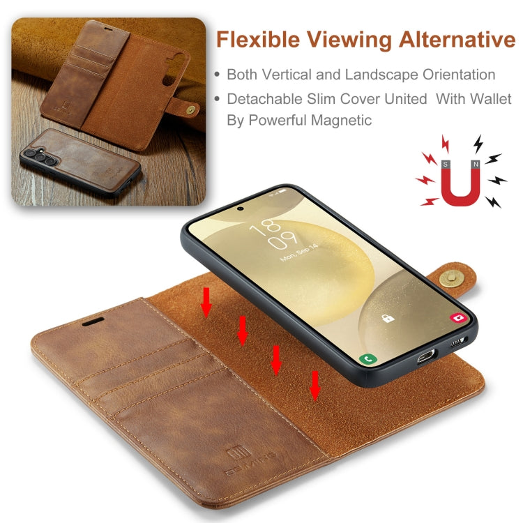 For Samsung Galaxy S24+ 5G DG.MING Crazy Horse Texture Detachable Magnetic Leather Case(Brown) - Galaxy S24+ 5G Cases by DG.MING | Online Shopping South Africa | PMC Jewellery | Buy Now Pay Later Mobicred