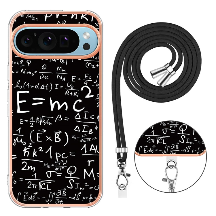 For Google Pixel 9 Pro XL Electroplating Dual-side IMD Phone Case with Lanyard(Equation) - Google Cases by PMC Jewellery | Online Shopping South Africa | PMC Jewellery | Buy Now Pay Later Mobicred