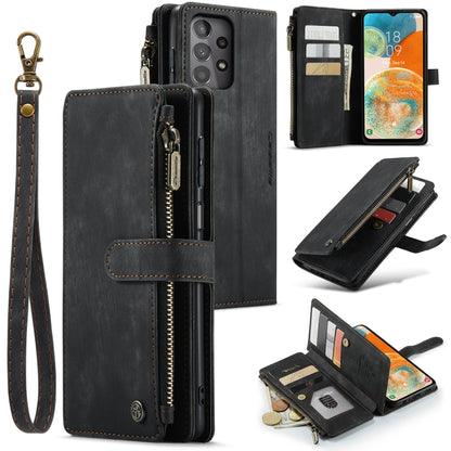 For Samsung Galaxy A23 CaseMe C30 Card Slots Zipper Wallet Leather Phone Case(Black) - Galaxy Phone Cases by CaseMe | Online Shopping South Africa | PMC Jewellery | Buy Now Pay Later Mobicred