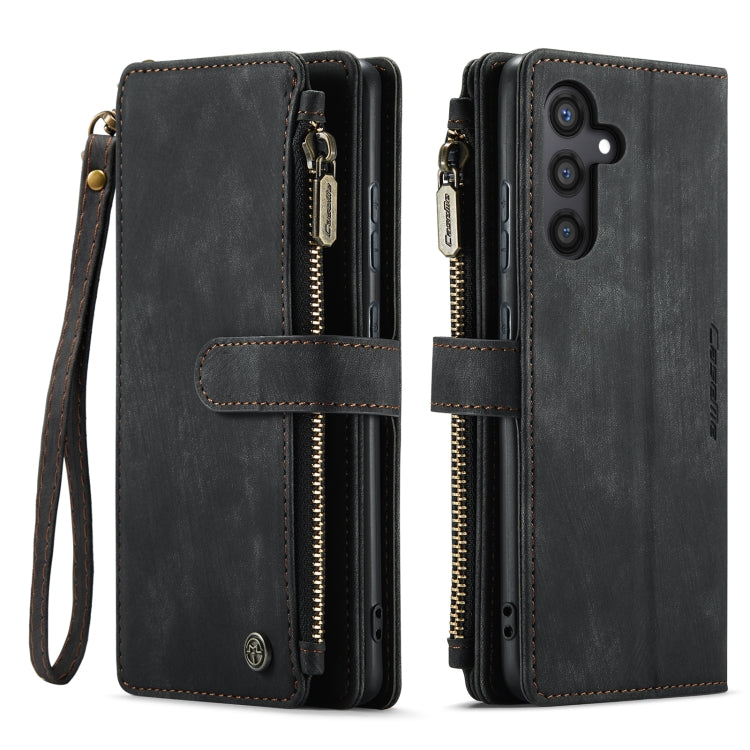 For Samsung Galaxy S24 5G CaseMe C30 Card Slots Zipper Wallet Leather Phone Case(Black) - Galaxy S24 5G Cases by CaseMe | Online Shopping South Africa | PMC Jewellery | Buy Now Pay Later Mobicred