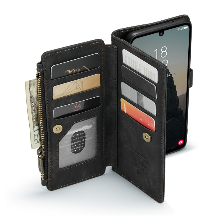 For Samsung Galaxy A25 4G CaseMe C30 Card Slots Zipper Wallet Leather Phone Case(Black) - Galaxy Phone Cases by CaseMe | Online Shopping South Africa | PMC Jewellery | Buy Now Pay Later Mobicred