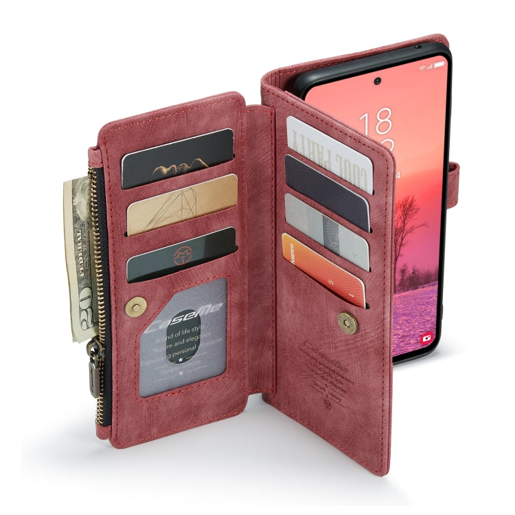 For Samsung Galaxy A35 5G CaseMe C30 Card Slots Zipper Wallet Leather Phone Case(Red) - Galaxy Phone Cases by CaseMe | Online Shopping South Africa | PMC Jewellery | Buy Now Pay Later Mobicred