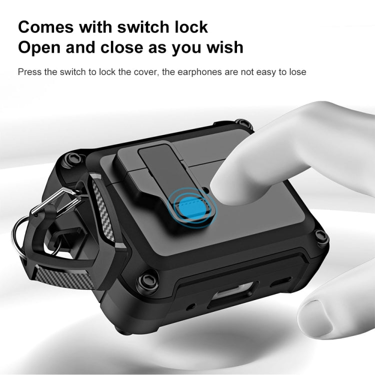 For AirPods Pro 2 TPU + PC Wireless Bluetooth Earphone Protective Case with Switch Lock & Hook(White) - For AirPods Pro 2 by PMC Jewellery | Online Shopping South Africa | PMC Jewellery | Buy Now Pay Later Mobicred