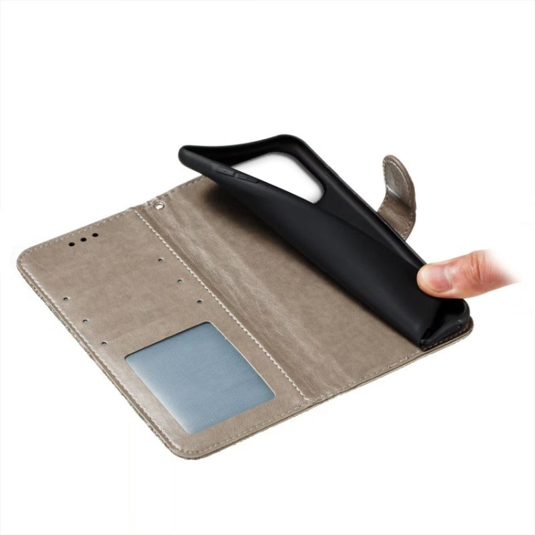 For iPhone 16 Pro Lace Flower Embossing Flip Leather Phone Case(Grey) - iPhone 16 Pro Cases by PMC TechLife | Online Shopping South Africa | PMC TechLife | Buy Now Pay Later Mobicred