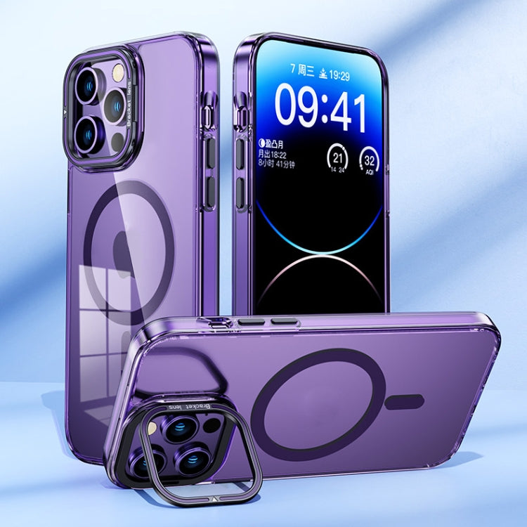 For iPhone 13 Pro Max MagSafe Magnetic Invisible Holder Transparent Phone Case(Silver) - iPhone 13 Pro Max Cases by PMC TechLife | Online Shopping South Africa | PMC TechLife
