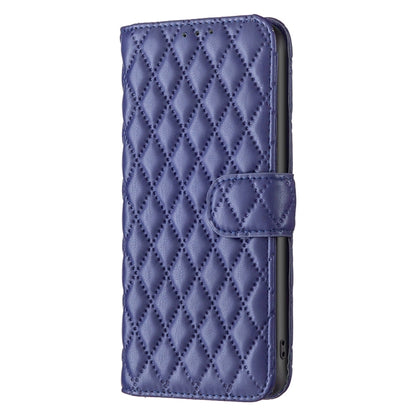 For Motorola Moto G Play 2024 Diamond Lattice Wallet Flip Leather Phone Case(Blue) - Motorola Cases by PMC Jewellery | Online Shopping South Africa | PMC Jewellery | Buy Now Pay Later Mobicred