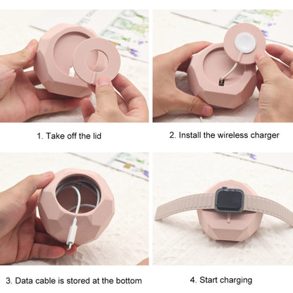 Diamond-shaped 2 in 1 Wireless Charging Silicone Base(Pink) - Charger / Holder by PMC Jewellery | Online Shopping South Africa | PMC Jewellery | Buy Now Pay Later Mobicred