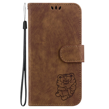 For Honor Magic6 Pro Little Tiger Embossed Leather Phone Case(Brown) - Honor Cases by PMC Jewellery | Online Shopping South Africa | PMC Jewellery | Buy Now Pay Later Mobicred