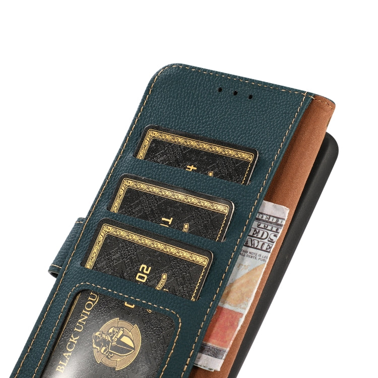 For Honor X6b KHAZNEH Custer Genuine Leather RFID Phone Case(Green) - Honor Cases by PMC TechLife | Online Shopping South Africa | PMC TechLife | Buy Now Pay Later Mobicred