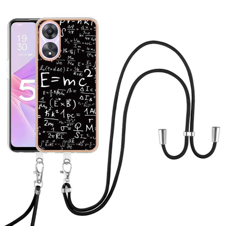For OPPO A78 / A58 Electroplating Dual-side IMD Phone Case with Lanyard(Equation) - OPPO Cases by PMC TechLife | Online Shopping South Africa | PMC TechLife