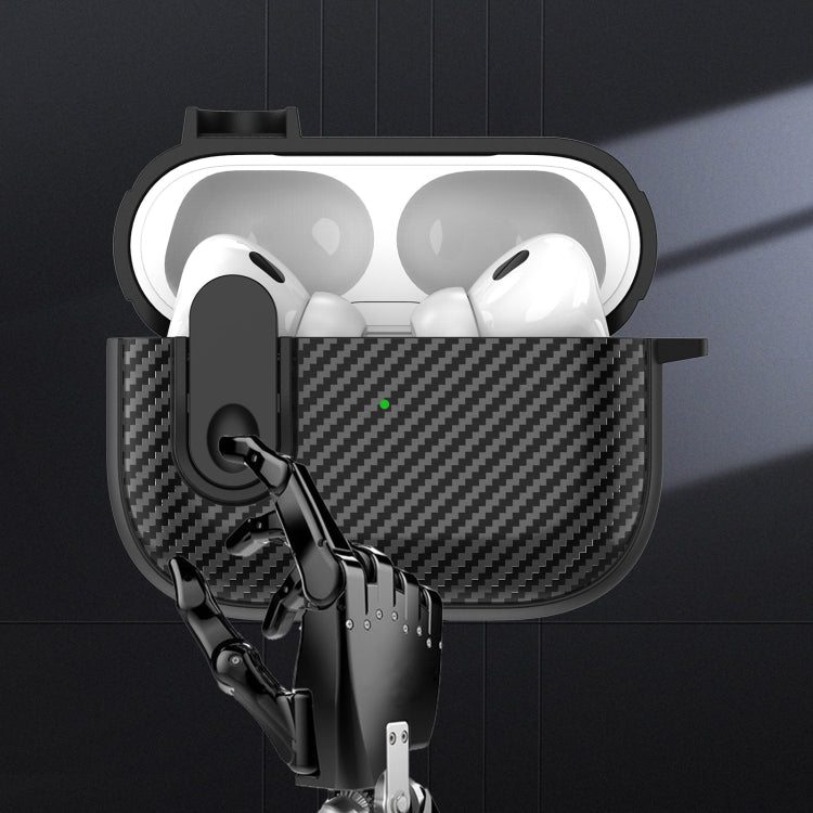 For AirPods Pro Carbon Fiber Texture Wireless Earphones Case with Security Lock(Green) - For AirPods Pro by PMC Jewellery | Online Shopping South Africa | PMC Jewellery | Buy Now Pay Later Mobicred