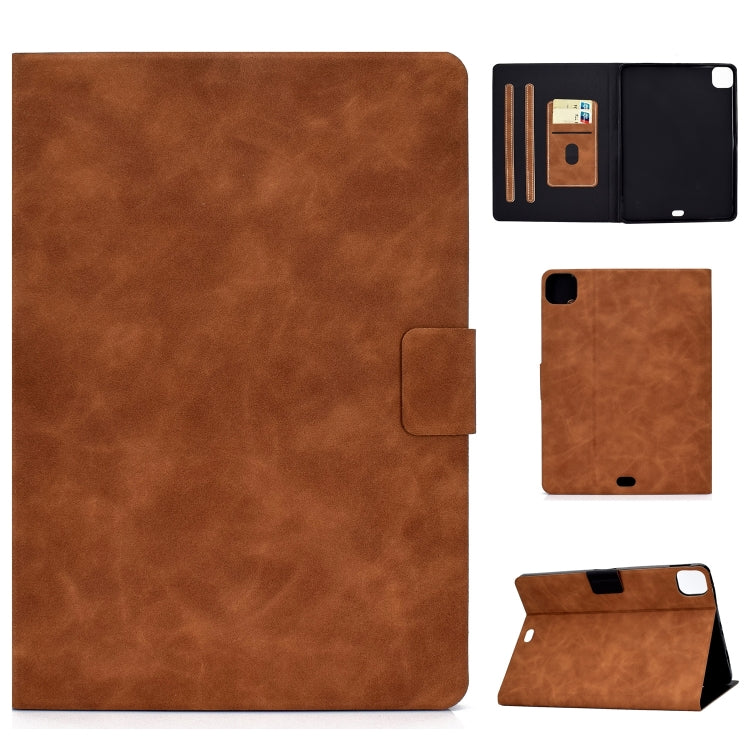 For iPad Air 2022 10.9 Cowhide Texture Leather Smart Tablet Case(Brown) - iPad Air (2022) / (2020) 10.9 Cases by PMC TechLife | Online Shopping South Africa | PMC TechLife | Buy Now Pay Later Mobicred