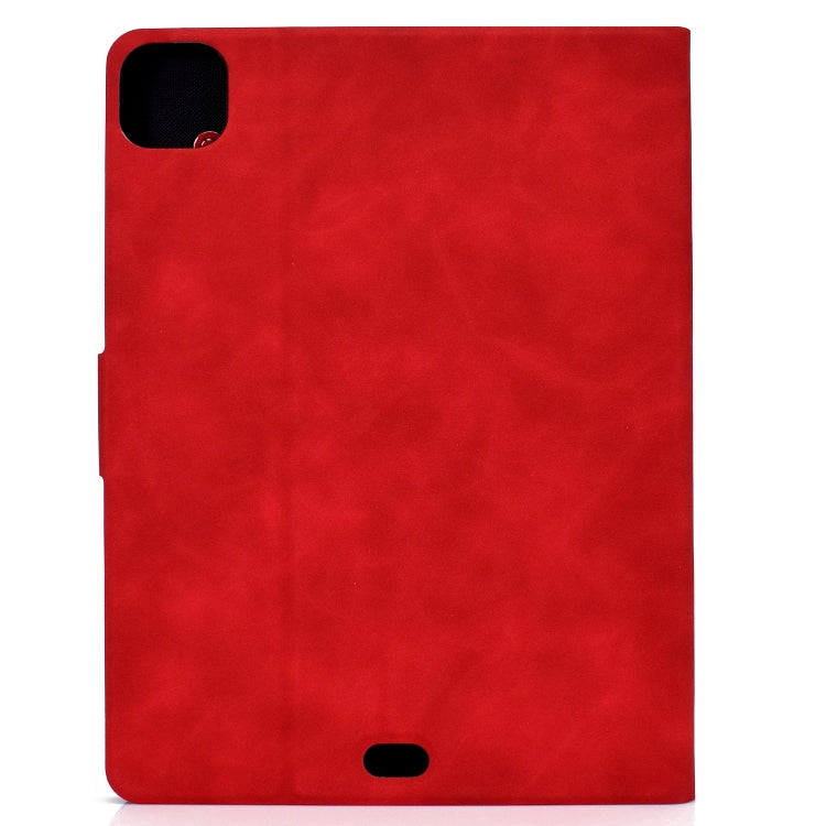 For iPad Pro 11 2024 Cowhide Texture Leather Smart Tablet Case(Red) - iPad Pro 11 2024 Cases by PMC TechLife | Online Shopping South Africa | PMC TechLife | Buy Now Pay Later Mobicred