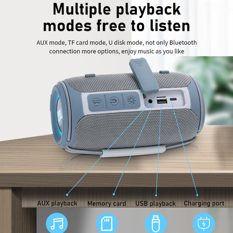 T&G TG-657 Portable Wireless 3D Stereo Subwoofer Bluetooth Speaker Support FM / LED Atmosphere Light(Black) - free shipping - PMC Jewellery - Order now!