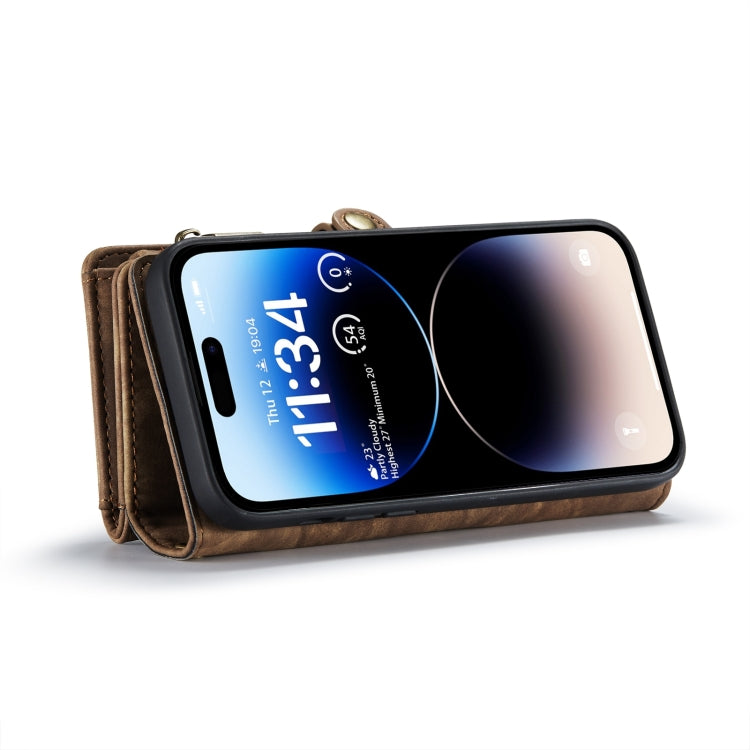 For iPhone 15 Pro Max CaseMe 008 Detachable Multifunctional Leather Phone Case(Brown) - free shipping - PMC Jewellery - Order now!