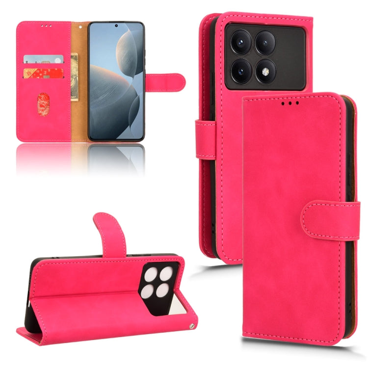 For Xiaomi Redmi K70 / K70 Pro Skin Feel Magnetic Flip Leather Phone Case(Rose Red) - K70 Pro Cases by PMC Jewellery | Online Shopping South Africa | PMC Jewellery | Buy Now Pay Later Mobicred