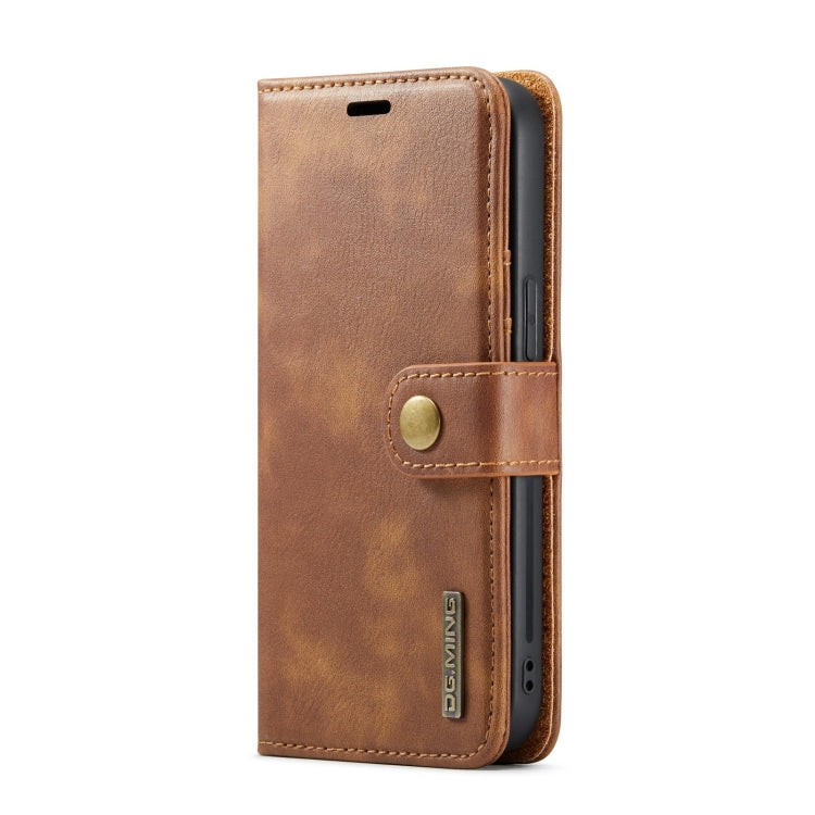 For iPhone 15 DG.MING Crazy Horse Texture Detachable Magnetic Leather Phone Case(Brown) - iPhone 15 Cases by DG.MING | Online Shopping South Africa | PMC Jewellery | Buy Now Pay Later Mobicred