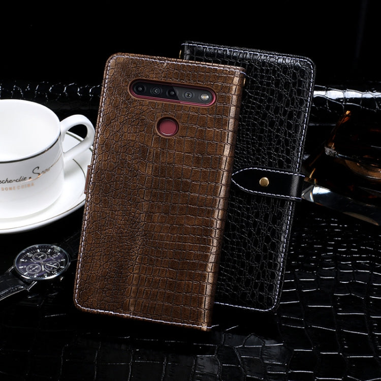 For LG K51S idewei Crocodile Texture Horizontal Flip Leather Case with Holder & Card Slots & Wallet(Black) - LG by idewei | Online Shopping South Africa | PMC Jewellery | Buy Now Pay Later Mobicred