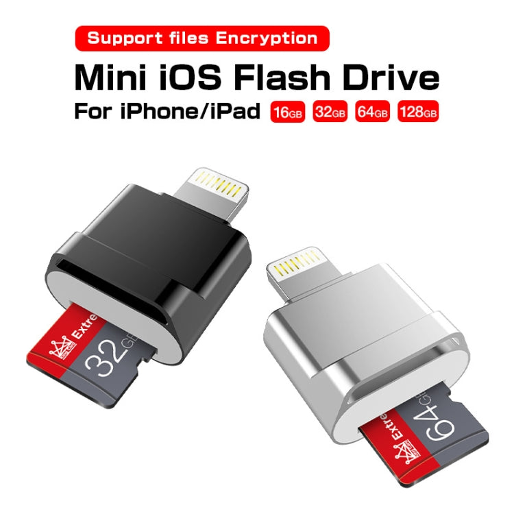 MicroDrive 8pin To TF Card Adapter Mini iPhone & iPad TF Card Reader, Capacity:64GB(Black) -  by MICRODRIVE | Online Shopping South Africa | PMC Jewellery | Buy Now Pay Later Mobicred