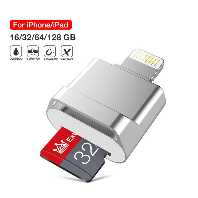 MicroDrive 8pin To TF Card Adapter Mini iPhone & iPad TF Card Reader, Capacity:128GB(Silver) -  by MICRODRIVE | Online Shopping South Africa | PMC Jewellery | Buy Now Pay Later Mobicred