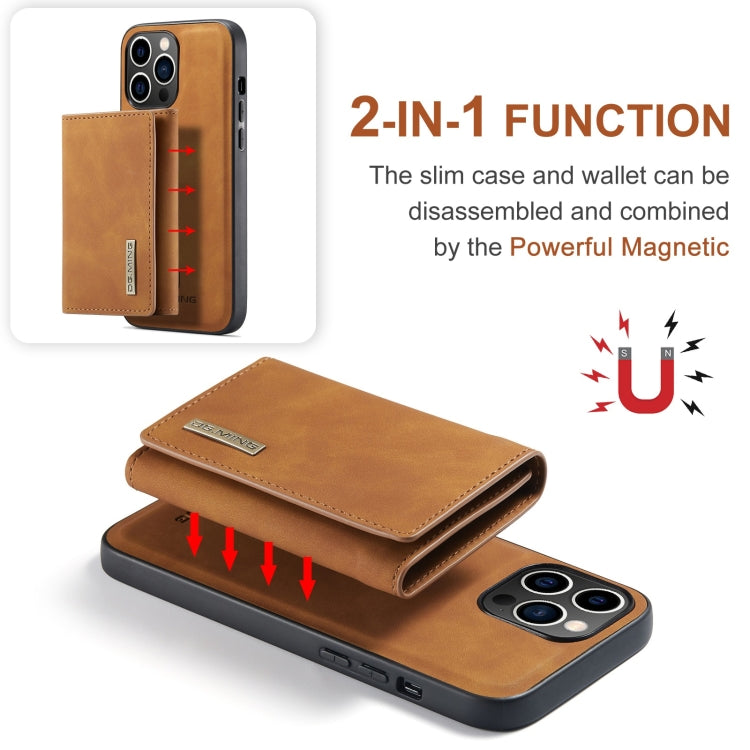 For iPhone 15 Pro Max DG.MING M1 Series 3-Fold Multi Card Wallet Leather Phone Case(Brown) - iPhone 15 Pro Max Cases by DG.MING | Online Shopping South Africa | PMC Jewellery | Buy Now Pay Later Mobicred