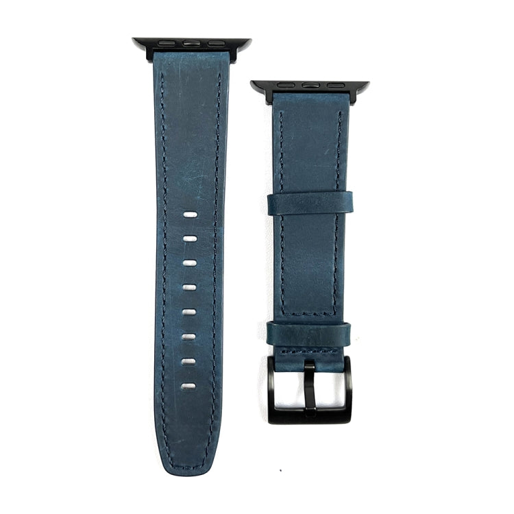 For Apple Watch Ultra 2 49mm Retro Texture Leather Watch Band(Blue) - Watch Bands by PMC TechLife | Online Shopping South Africa | PMC TechLife | Buy Now Pay Later Mobicred