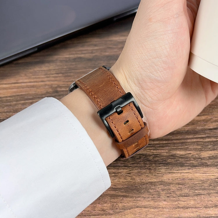 For Apple Watch Ultra 2 49mm Retro Texture Leather Watch Band(Blue) - Watch Bands by PMC TechLife | Online Shopping South Africa | PMC TechLife | Buy Now Pay Later Mobicred