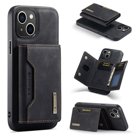 For iPhone 15 Plus DG.MING M2 Series 3-Fold Card Bag Wallet Leather Phone Case(Black) - iPhone 15 Plus Cases by DG.MING | Online Shopping South Africa | PMC Jewellery | Buy Now Pay Later Mobicred