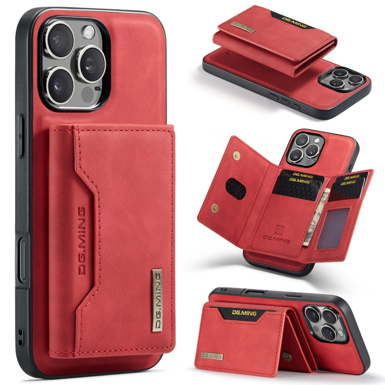 For iPhone 16 Pro Max DG.MING M2 Series 3-Fold Card Bag Wallet Leather Phone Case(Red) - iPhone 16 Pro Max Cases by DG.MING | Online Shopping South Africa | PMC Jewellery | Buy Now Pay Later Mobicred