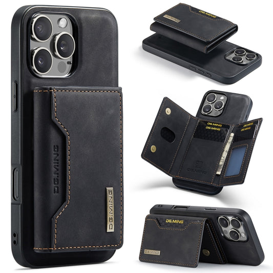 For iPhone 16 Pro DG.MING M2 Series 3-Fold Card Bag Wallet Leather Phone Case(Black) - iPhone 16 Pro Cases by DG.MING | Online Shopping South Africa | PMC Jewellery | Buy Now Pay Later Mobicred