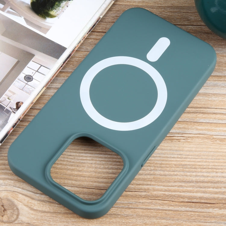 For iPhone 15 Pro Max MagSafe Liquid Silicone Phone Case(Deep Green) - iPhone 15 Pro Max Cases by PMC TechLife | Online Shopping South Africa | PMC TechLife