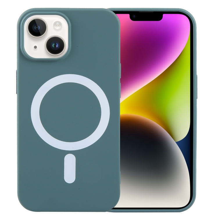 For iPhone 14 Plus MagSafe Liquid Silicone Phone Case(Deep Green) - iPhone 14 Plus Cases by PMC Jewellery | Online Shopping South Africa | PMC Jewellery