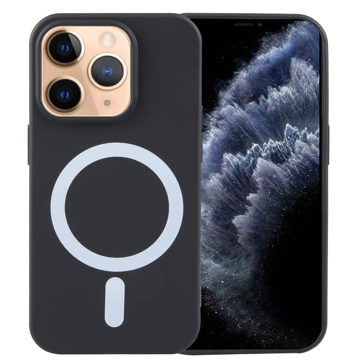 For iPhone 11 Pro MagSafe Liquid Silicone Phone Case(Black) - iPhone 11 Pro Cases by PMC Jewellery | Online Shopping South Africa | PMC Jewellery