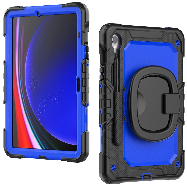 For Samsung Galaxy Tab S9 D Type Silicone Hybrid PC Tablet Case with Handle Holder(Blue PC) - Galaxy Tab S9 Cases by PMC Jewellery | Online Shopping South Africa | PMC Jewellery | Buy Now Pay Later Mobicred