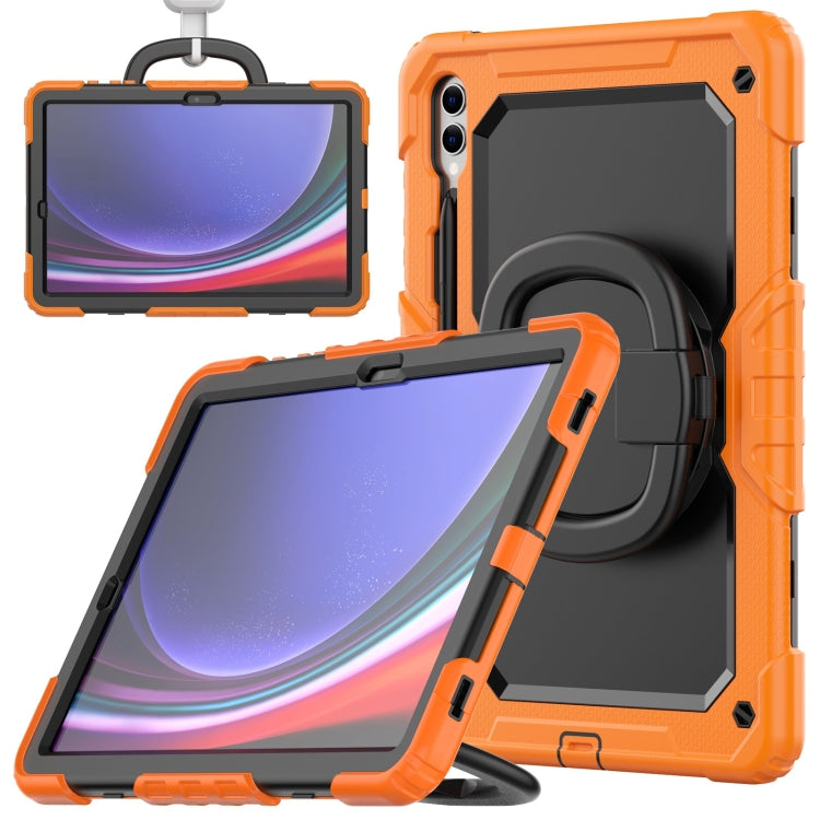 For Samsung Galaxy Tab S9+ / S10+ D Type Silicone Hybrid PC Tablet Case with Handle Holder(Orange) - Galaxy Tab S9+ Cases by PMC Jewellery | Online Shopping South Africa | PMC Jewellery | Buy Now Pay Later Mobicred