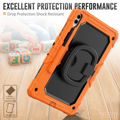 For Samsung Galaxy Tab S9+ / S10+ D Type Silicone Hybrid PC Tablet Case with Handle Holder(Orange) - Galaxy Tab S9+ Cases by PMC Jewellery | Online Shopping South Africa | PMC Jewellery | Buy Now Pay Later Mobicred