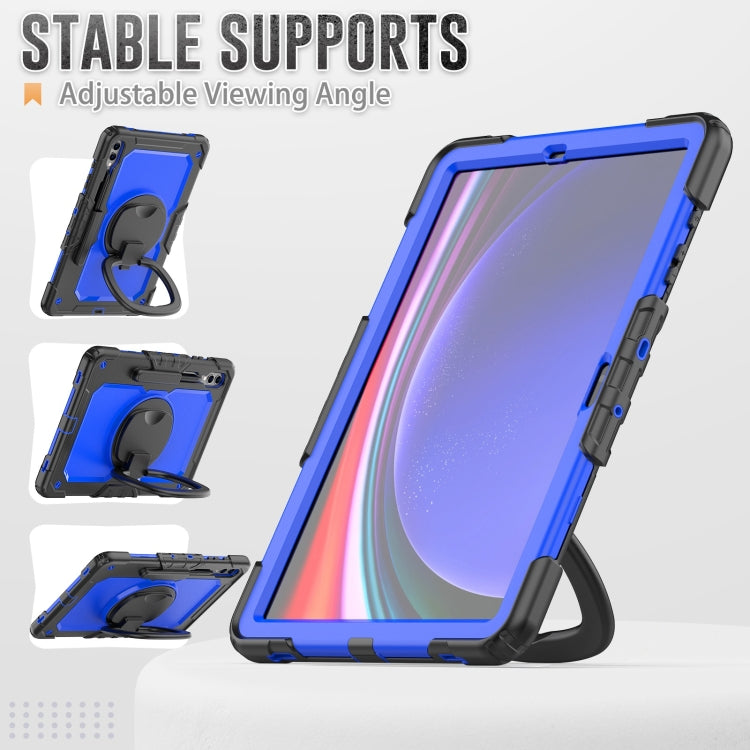 For Samsung Galaxy Tab S9+ / S10+ D Type Silicone Hybrid PC Tablet Case with Handle Holder(Blue PC) - Galaxy Tab S9+ Cases by PMC Jewellery | Online Shopping South Africa | PMC Jewellery | Buy Now Pay Later Mobicred