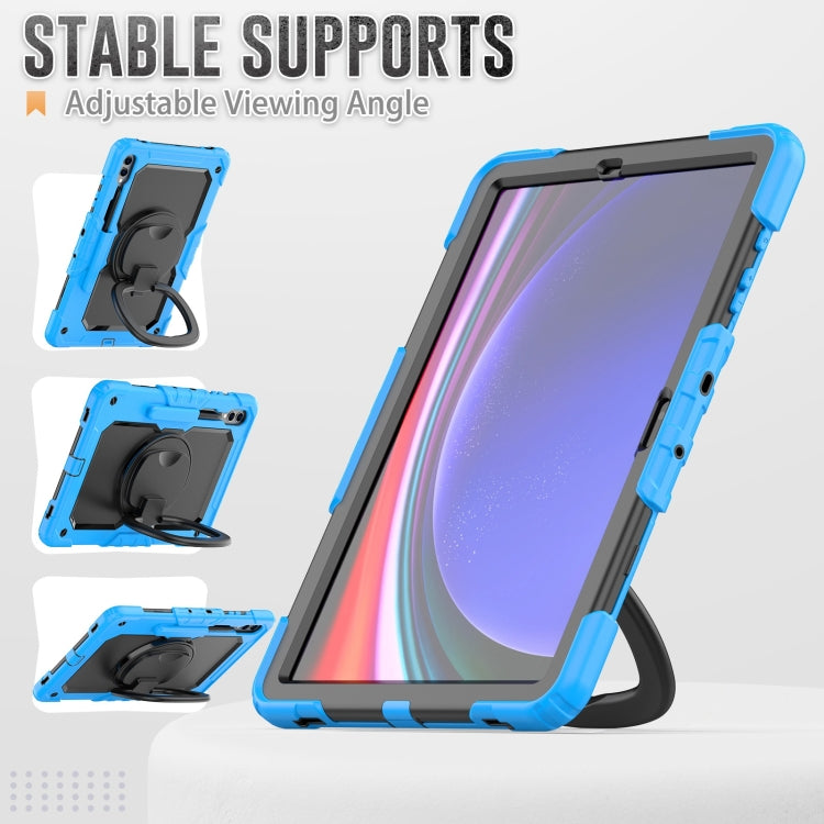 For Samsung Galaxy Tab S9+ / S10+ D Type Silicone Hybrid PC Tablet Case with Handle Holder(Light Blue) - Galaxy Tab S9+ Cases by PMC Jewellery | Online Shopping South Africa | PMC Jewellery | Buy Now Pay Later Mobicred