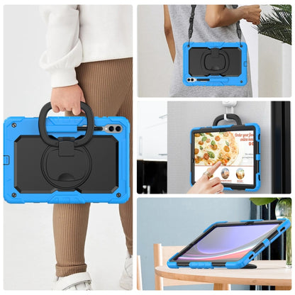 For Samsung Galaxy Tab S9+ / S10+ D Type Silicone Hybrid PC Tablet Case with Handle Holder(Light Blue) - Galaxy Tab S9+ Cases by PMC Jewellery | Online Shopping South Africa | PMC Jewellery | Buy Now Pay Later Mobicred