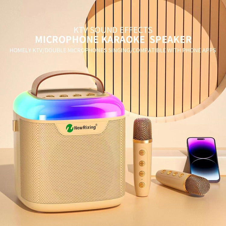 New RiXing NR8805 TWS Portable Smart Bluetooth Speaker with RGB Lighting(White) - Desktop Speaker by NewRixing | Online Shopping South Africa | PMC Jewellery | Buy Now Pay Later Mobicred