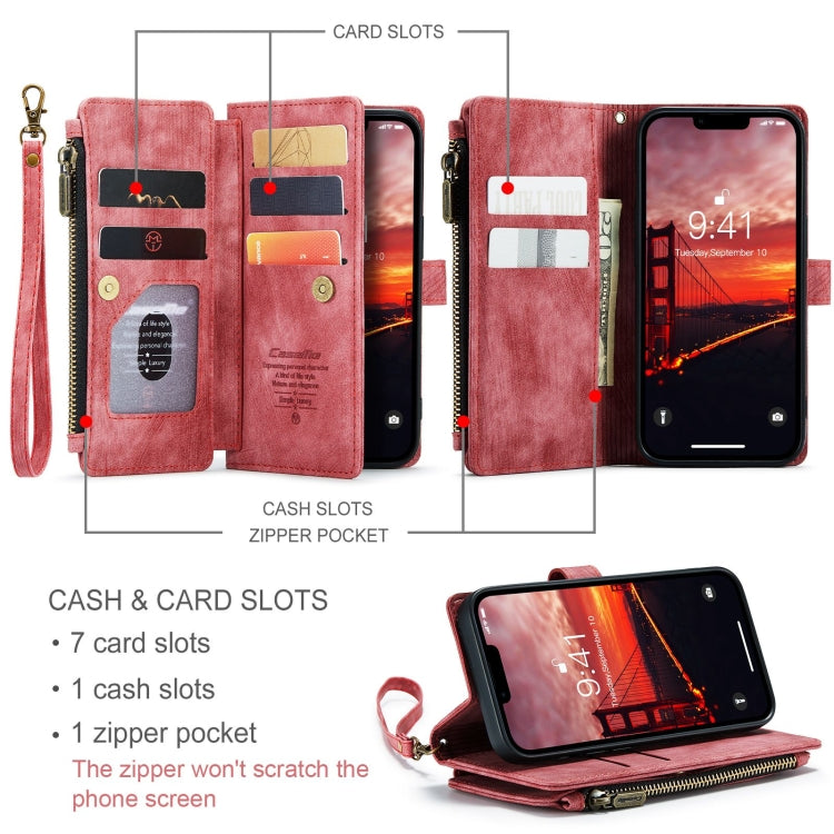 For iPhone 15 CaseMe C30 Multifunctional Leather Phone Case(Red) - iPhone 15 Cases by CaseMe | Online Shopping South Africa | PMC Jewellery