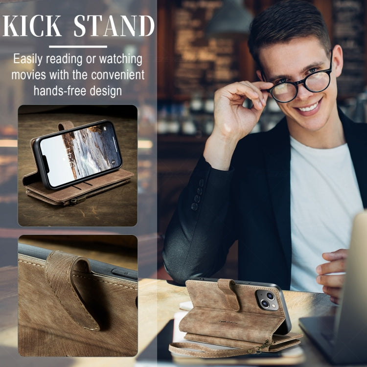 For iPhone 15 Plus CaseMe C30 Multifunctional Leather Phone Case(Brown) - free shipping - PMC Jewellery - Order now!