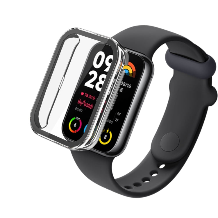 For Xiaomi Mi Band 8 Pro PC + Tempered Film Integrated Watch Protective Case(Ivory White) - Watch Cases by PMC TechLife | Online Shopping South Africa | PMC TechLife | Buy Now Pay Later Mobicred