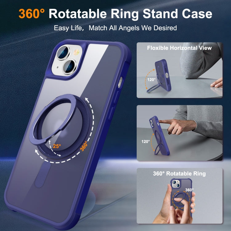 For iPhone 15 Plus MagSafe Magnetic Rotating Holder Phone Case(Klein Blue) - iPhone 15 Plus Cases by PMC TechLife | Online Shopping South Africa | PMC TechLife