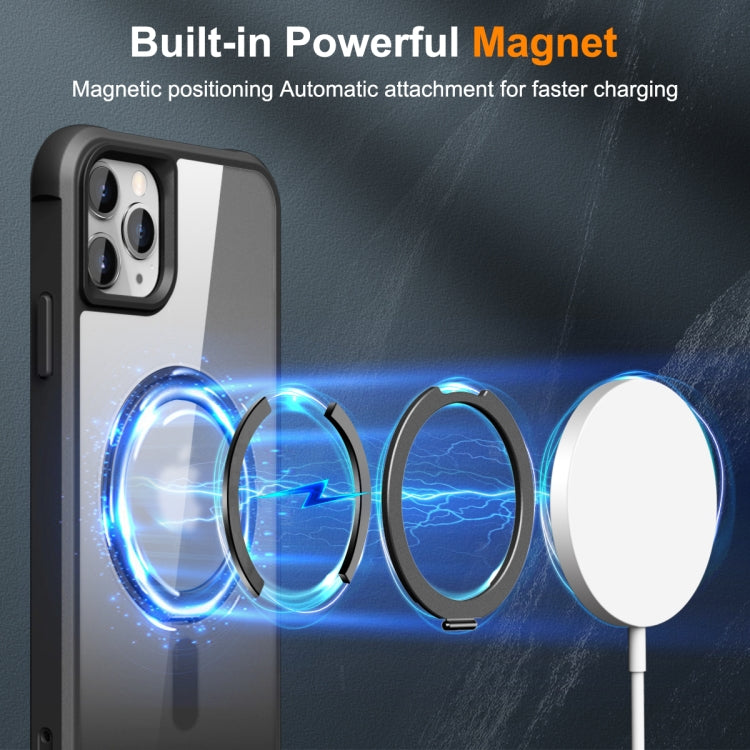 For iPhone 11 Pro Max MagSafe Magnetic Rotating Holder Phone Case(Black) - iPhone 11 Pro Max Cases by PMC TechLife | Online Shopping South Africa | PMC TechLife